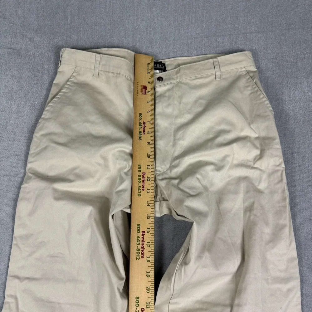 Haband Chino Flat Front High Rise Khaki Pants Mens 40 Beige Cotton Blend